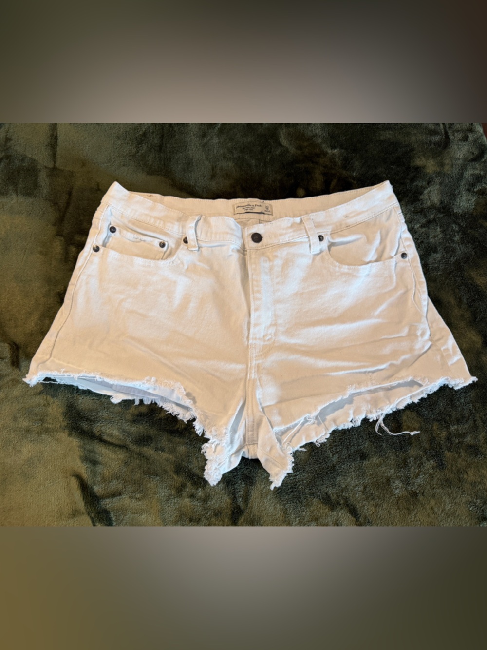 Abercrombie white jean shorts